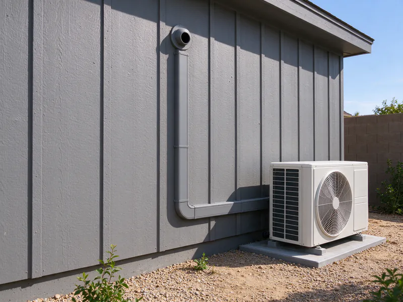 Paint-matched line-hide on the board-and-batten siding of a backyard ADU